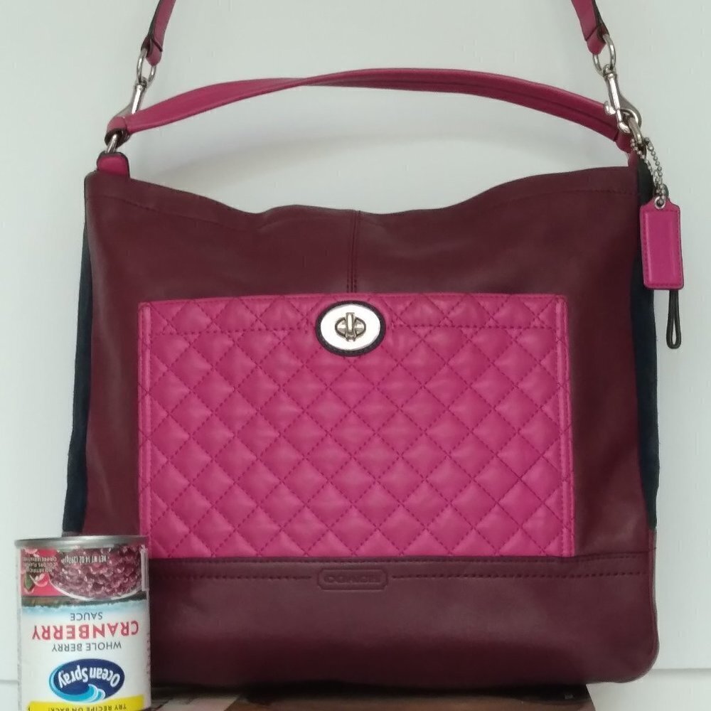 Coach Park Quilted Colorblock Crossbody Satchel Practical Vibrant Statement Bag